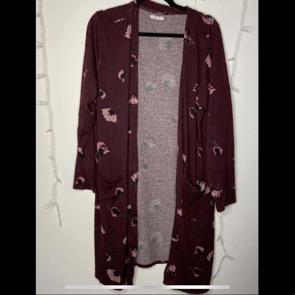 3 FOR $15 - Burgundy Duster Cardigan